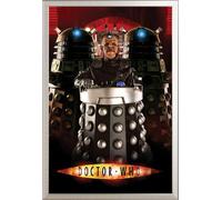 Doctor Who - Poster - Davros + cadre interchangeable, Shinsuke® Maxi aluminium argenté, vitre acrylique