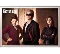Doctor Who - Poster - Iconic + cadre amovible, Shinsuke® Maxi aluminium argenté, vitre acrylique