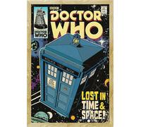 Doctor Who - Poster - Lost in Time & Space + cadre amovible, Shinsuke® Maxi MDF hêtre, vitre acrylique