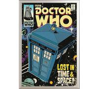 Doctor Who - Poster - Lost in Time & Space + cadre interchangeable, Shinsuke® Maxi aluminium argenté, vitre acrylique