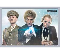 Doctor Who - Poster - Twice Upon A Time + cadre amovible, Shinsuke® Maxi MDF argenté, vitre acrylique