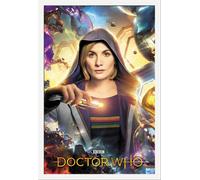 Doctor Who - Poster - Universe Calling + cadre amovible, Shinsuke® Maxi MDF blanc, vitre acrylique