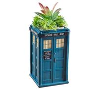 Doctor Who Tardis Indoor Planter for Real & Faux Plants & Succulents, 6" Ceramic - Special Dr. Who Decor for Home, Office - Officially Licensed - Gift for Teens, Adults