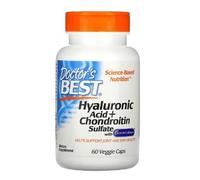 Doctor's Best Acide Hyaluronique et Sulfate de Chondroïtine avec BioCell Collagen - Soutien Articulaire et Cutané - 60 Gélules