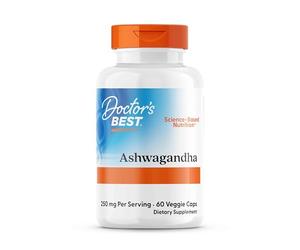 Doctor's Best, Ashwagandha with Sensoril®, 125mg, 60 Capsules végétaliennes, Sans Gluten, Sans Soja, Végétarien, Sans OGM