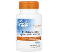 Doctor's Best - Benfotiamine + Alpha Acide lipoïque 150 mg / 300 mg - 60 Capsules végétariennes