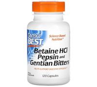 Doctor's Best - Bétaïne HCl Pepsine & Gentian Bitters | Soutien Digestif Naturel - 120 Capsules