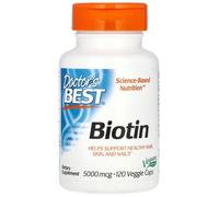 Doctor's Best - Biotine 5000mcg | Support pour la peau, les cheveux et les ongles - 120 capsules