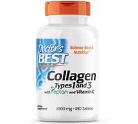 Doctor's Best Collagène de types 1 et 3 avec peptan et vitamine C 1000 mg - 180 comprimés