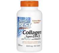 Doctor's Best - Collagène Types 1 et 3 avec Peptan et Vitamine C | Support naturel pour la santé des articulations et de la peau - 180 comprimés