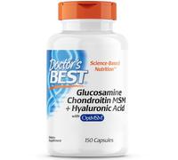 Doctor's Best, Glucosamine, Chondroïtine, MSM et Acide Hyaluronique, 150 Gélules, Sans Gluten, Sans Soja