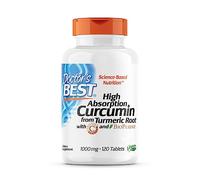 Doctor's Best, High Absorption Curcumin (Curcumine à Haute Absorption), 1.000mg, 120 Comprimés végétaliens, Testé en Laboratoire, Curcuma, Sans gluten, Sans Soja, Végétarien