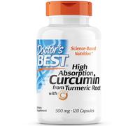 Doctor's Best, High Absorption Curcumin (Curcumine à Haute Absorption), 500mg, 120 Capsules, Curcuma, Sans Gluten, Sans Soja, sans OGM