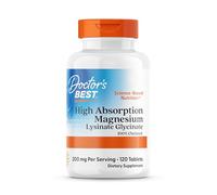 Doctor's Best, High Absorption Magnesium, 100% Chélaté avec TRAACS, avec Glycine et Lysine, 120 Comprimés végétaliens, Testés en Laboratoire, Sans Soja, Sans Gluten, Sans OGM
