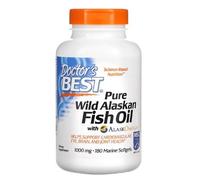 Doctor's Best Huile de Poisson Sauvage d'Alaska Pure avec AlaskOmega - 180 Gélules Molles - Soutien pour la Santé Cardiovasculaire et Articulaire
