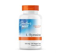 Doctor's Best, L-Tyrosine, 500mg, 120 Gélules végétaliennes, Acide Aminé, Testé en Laboratoire, Sans Gluten, Sans Soja, Végétarien