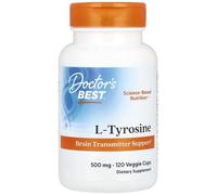 Doctor's Best - L-Tyrosine 500mg | Support Naturel pour la Santé Mentale et Physique - 120 Capsules