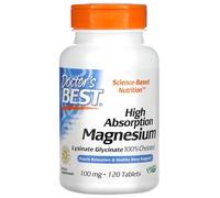 Doctor's Best - Magnésium à haute absorption | 100mg - 120 comprimés