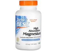 Doctor's Best - Magnésium à Haute Absorption | 100mg de Magnésium Pur, Bouteille de 240 Comprimés