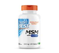 Doctor's Best, MSM, avec OptiMSM, 1.500 mg, 120 Comprimés végétaliens, Hautement Dosé, Testé en Laboratoire, Sans Soja, Sans Gluten, Sans OGM, Soufre Naturel