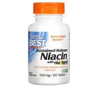 Doctor's Best Niacine à Libération Prolongée avec niaXtend, 500mg - 120 Comprimés - Soutien Cardiovasculaire et Santé Métabolique