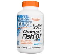 Doctor's Best Purified & Clear Omega 3 Fish Oil with Goldenomega 1000 mg - 120 Capsules