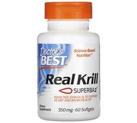 Doctor's Best - Real Krill 350mg | Soutien naturel pour la santé cardiaque et articulaire - 60 capsules