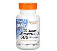Doctor's Best Trans-Resveratrol 600-600mg - 60 Capsules Végétales - Antioxydant Puissant pour une Santé Optimale