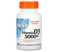 Doctor's Best Vitamine D3, 125 ?g (5000 Ui), 180 Capsules À Enveloppe Molle