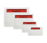 Docufix Packing List Lot de 1 000 enveloppes porte-documents autocollantes A6 A5 A4 DL Enveloppe en plastique transparent pour bordereaux LADIJET 165 x 122 mm