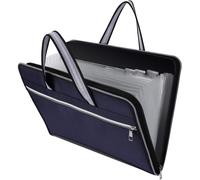 Document Bag With 13 Compartments,Portable Expandable A4 Accordion Document Holder Waterproof For Office,School,Travel (Blue)