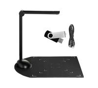 Document Book Camera Scanner High-définition USB Port LED Light OCR Fonction Compatible avec for Classroom Office Library Bank Meeting Plastic Aluminium Alloy (H3)