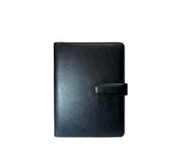 Document Cuir Agenda rechargeable A5, couverture de journal, carnet en cuir, ensemble d'organisation for papeterie scolaire(Black)