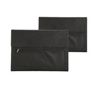 Document Cuir Lot de 2 chemises en cuir A4, porte-documents, grande capacité, étanches, for documents, contrats, factures, fournitures de bureau(Black without handle)
