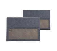 Document Cuir Lot de 2 chemises en cuir A4, porte-documents, grande capacité, étanches, for documents, contrats, factures, fournitures de bureau(Grey without handle)