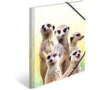 Document Folder Din A4 Exotic Animals Strong Plastic With Printed Inner Flaps,Elastic Binding,Tabbed Folder,1 Children's Document Holder