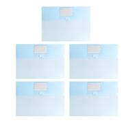Document Folders with Snap Button & Label Pocket, A4 Size Plastic Envelopes | Thickened PP material features waterproof design, ideal for students and office workers Sky Blue 5pcs