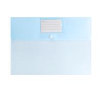 Document Folders with Snap Button & Label Pocket, A4 Size Plastic Envelopes | Thickened PP material features waterproof design, ideal for students and office workers Sky Blue 1pc