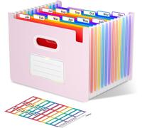 Document Sorter,12 Pockets Expandable,Vertical And Open On Top,Administrative Paper Storage,Portable Monthly Invoices Organizer,Letter/A4 Size-Morandi Purple