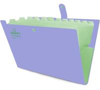 Document Sorter,Accordion Files,A4 Folder,Large Capacity,Easy To Carry With Metal Buttons And 12 Compartments For Office Home School (Purple)