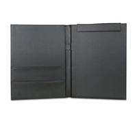 Documents en cuir Agenda A4 en cuir synthétique, classeur à anneaux, porte-documents, for bureau, école, documents, papier, tableau d'écriture(Black A)