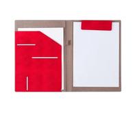 Documents en cuir Classeur A4 en cuir synthétique avec fermeture éclair et clip(Red)