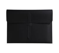 Documents en cuir Porte-documents A4 en cuir épais, classeur, informations commerciales, fournitures scolaires et de bureau(Black)