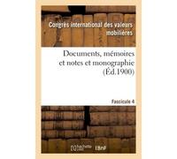 Documents, mémoires et notes et monographie - Congres International - Hachette Bnf - broché - Livre