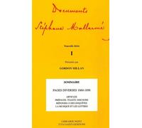 Documents Stéphane Mallarmé - Nouvelle série I - Stéphane Mallarmé - Nizet - broché - Essai