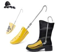Docuuleuy Étirement de bottes pour pieds épais, bottes de travail, hauteur du cou-de-pied, ajustable, pour femme/homme, chaussures plates, bottes de randonnée, jaune, Large