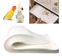 Docuuleuy Lot de 100 doublures en papier jetables pour cage à oiseaux, grande taille, prédécoupées, absorbantes, accessoires pour animaux domestiques, oiseaux, perroquets