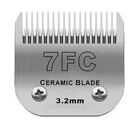DODAER Lames de tondeuse amovibles pour chien de compagnie, compatibles avec Andis Size 7FC Longueur de coupe 3,2 mm, compatible avec les tondeuses Oster A5, Wahl KM, fabriquées en céramique et lame