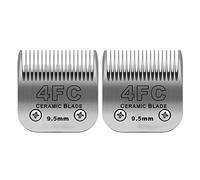 DODAER Lot de 2 lames détachables pour tondeuse pour chien, compatibles avec Andis Taille 4FC Longueur de coupe 9,5 mm, la plupart des tondeuses Oster A5, Wahl KM, fabriquées en céramique et lame en