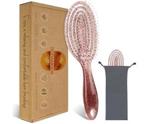 DODAMOUR Brosse à cheveux démêlante, brosse à pagaie ventilée pour le brushing et le massage du cuir chevelu, compacte et portable avec dents en nylon, idéale pour les cheveux humides et secs